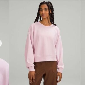 Lululemon Softstreme Perfectly Oversized Cropped Crew pink size 4 S M sweatshirt